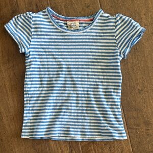Mini Boden Blue and White Striped Short Sleeve Tee